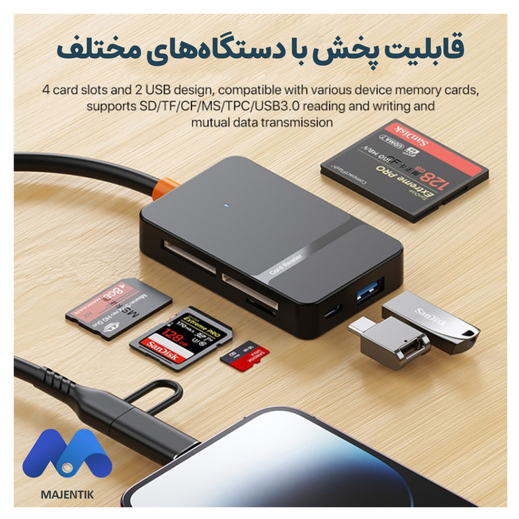 کارتخوان 8 پورت مجنتیک مدل ADS-315