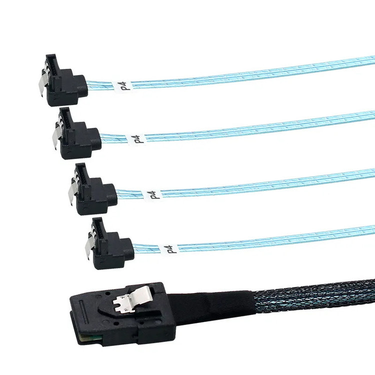 کابل تبدیل 1 به 4 Mini SAS SFF-8087 به SATA اسمارطور مدل 90 درجه SM45