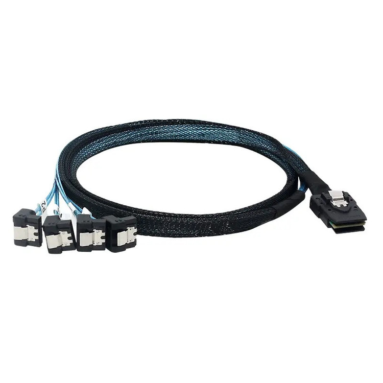 کابل تبدیل 1 به 4 Mini SAS SFF-8087 به SATA اسمارطور مدل 90 درجه SM45