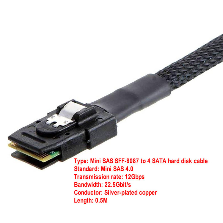 کابل تبدیل 1 به 4 Mini SAS SFF-8087 به SATA اسمارطور مدل SM15