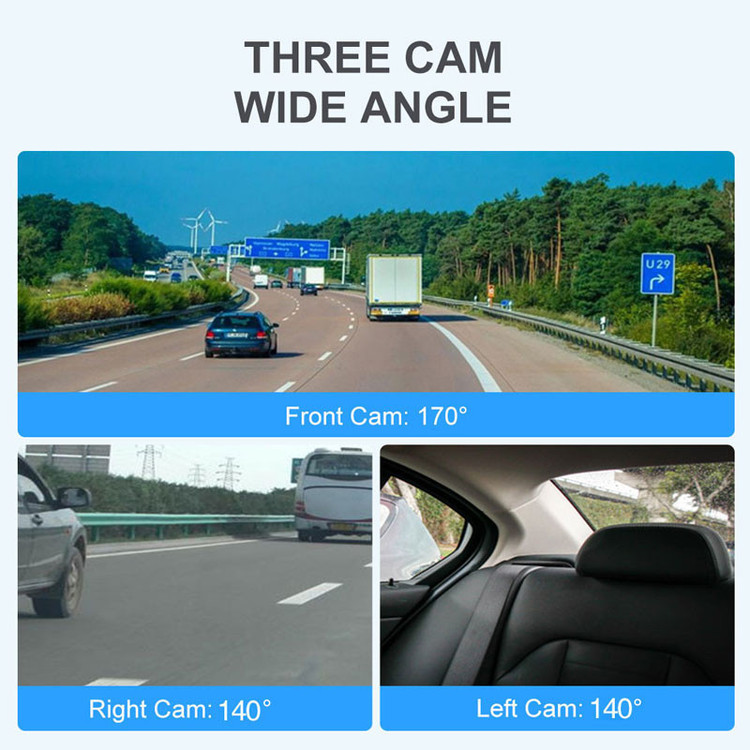 دوربین ثبت وقایع خودرو مدل 4 لنز A306-GPS-WiFi به همراه دوربین دنده عقب