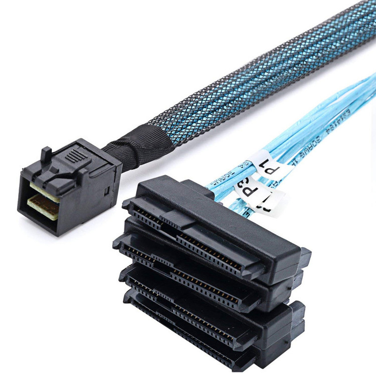 کابل تبدیل Mini SAS HD SFF-8643 به چهار 29pin SFF-8482 با تغذیه ساتا اسمارطور مدل SM155