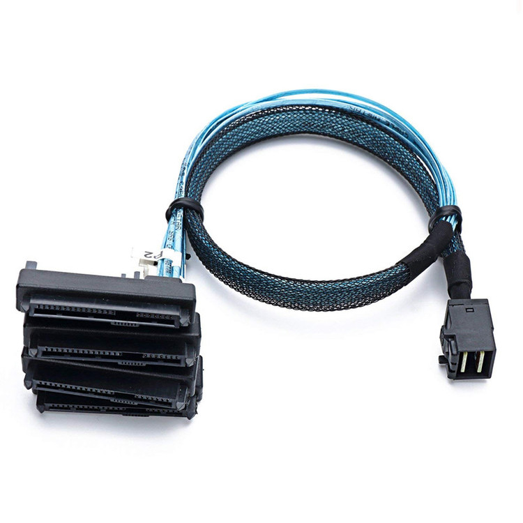 کابل تبدیل Mini SAS HD SFF-8643 به چهار 29pin SFF-8482 با تغذیه ساتا اسمارطور مدل SM155