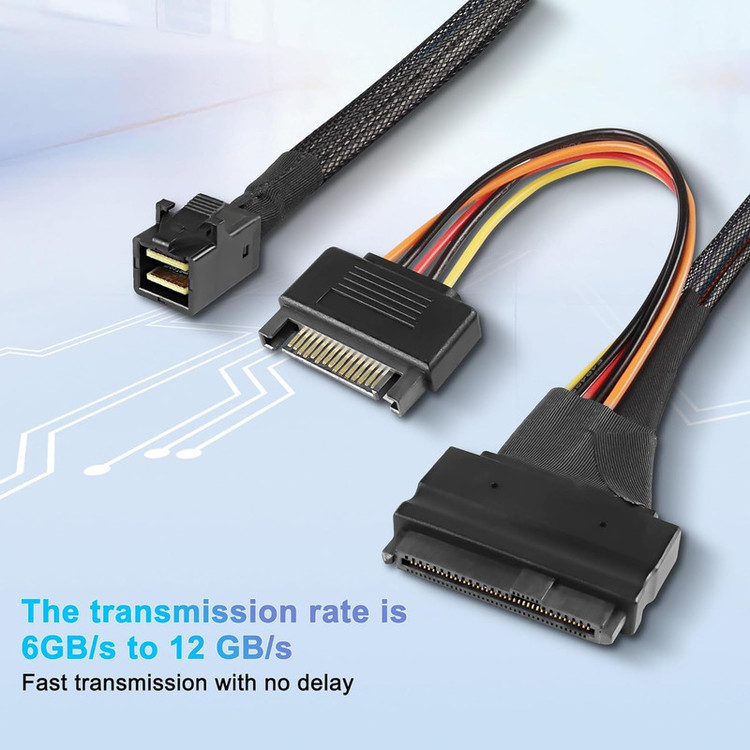 کابل تبدیل Mini SAS SFF-8643 به SAS 8639 / SATA اسمارطور مدل SM55 طول 0.5 متر