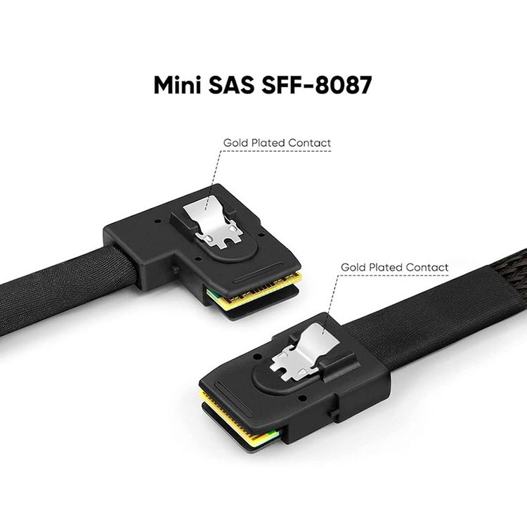 کابل تبدیل Mini SAS SFF-8087 به SFF-8087 اسمارطور مدل SM38-90 طول 0.8 متر
