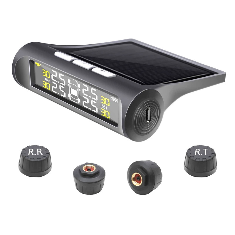 نمایشگر و سنسور باد لاستیک مدل TPMS به همراه 4 سنسور