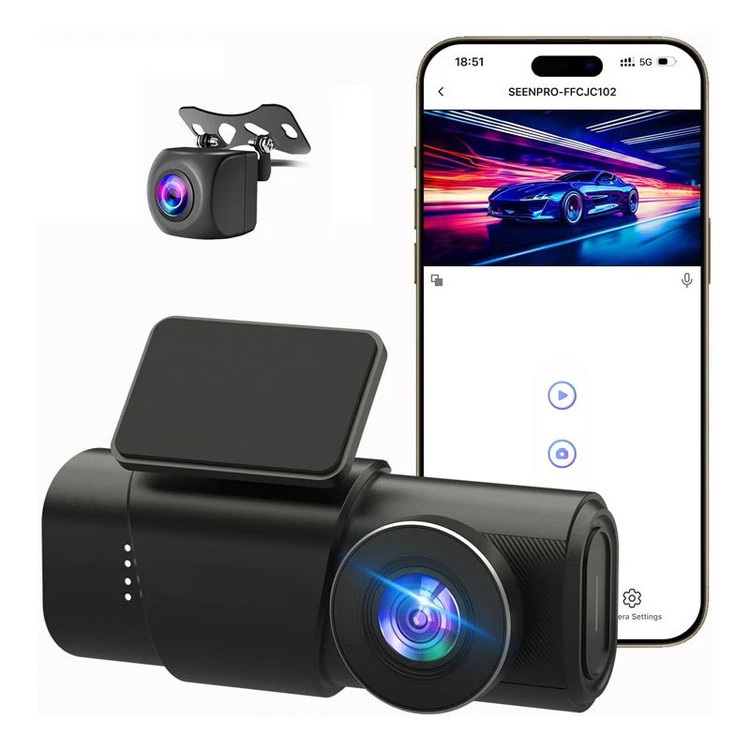 دوربین فیلمبرداری ثبت وقایع خودرو مدل OK309-4K-WiFi-GPS به همراه دوربین عقب