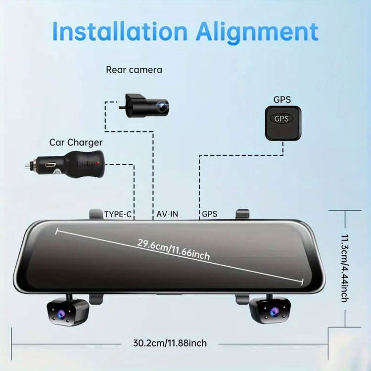 دوربین ثبت وقایع خودرو 4 دوربین مدل A322 GPS WiFi به همراه دوربین دنده عقب