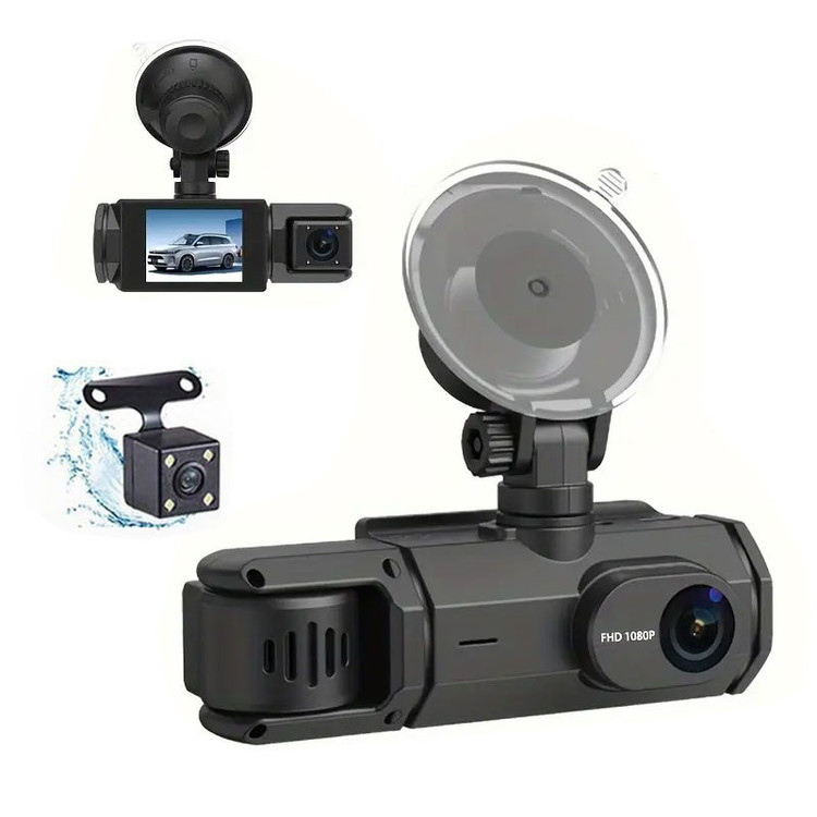دوربین ثبت وقایع خودرو مدل 3 لنز ActionCam-F81-WiFi